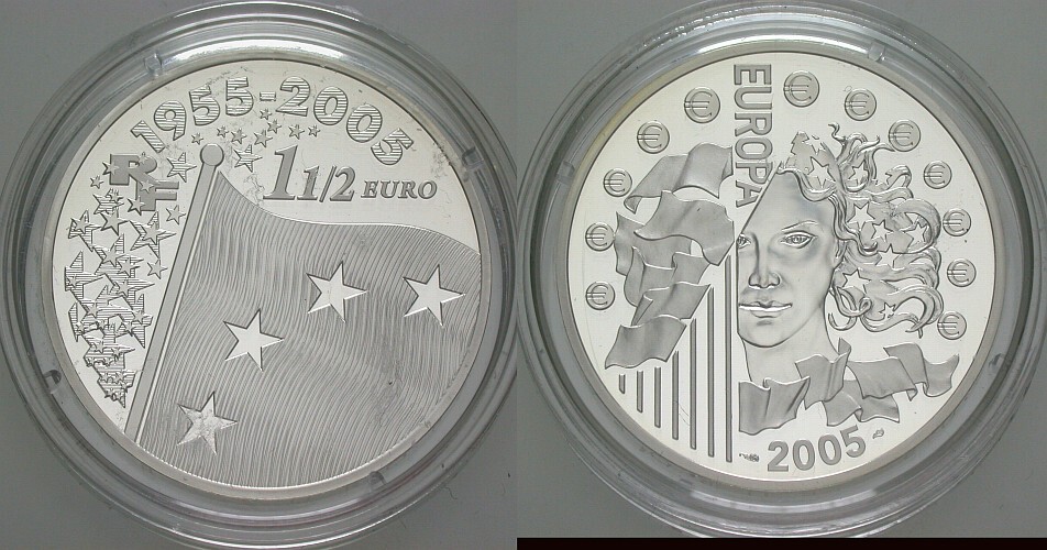 1 1/2 Euro 2005  Polierte Platte, verkapselt