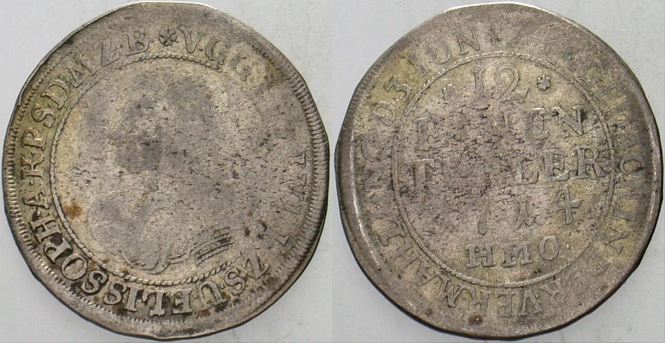 1/12 Taler 1714 Grobe 112 Slg. Merseburger 3421 Schwach ausgeprögt, schön - sehr schön