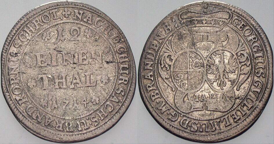 1/12 Taler 1714 Slg. Wilmersdörfer 703 Fast sehr schön