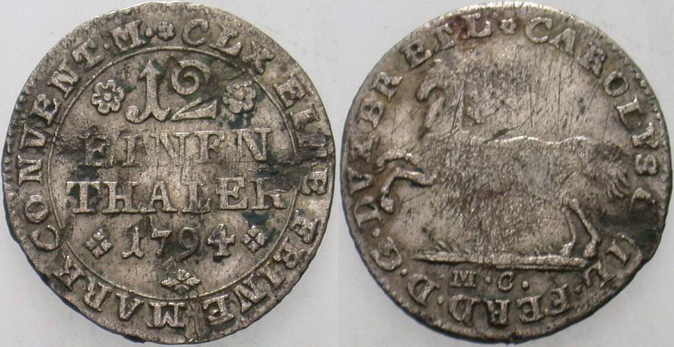 1/12 Taler 1794 Welter 2922 Fast sehr schön
