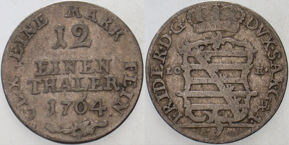 1/12 Taler (Doppelgroschen) 1764 Fast sehr schön