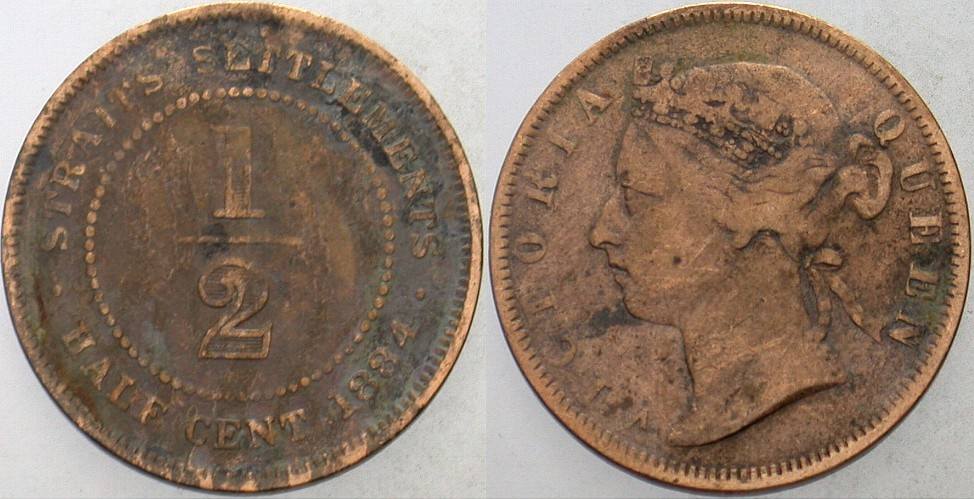 1/2 Cent 1884 KM. 8 a Schön