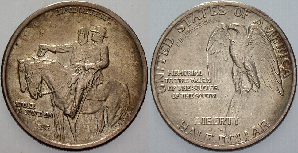 1/2 Dollar 1925 KM. 157 Patina, fast Stempelglanz