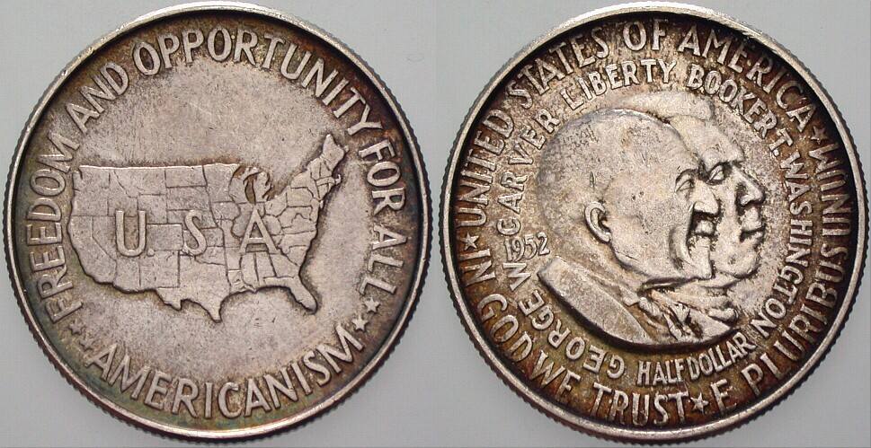 1/2 Dollar 1952 KM. 200 Patina, sehr schön - Vorzüglich
