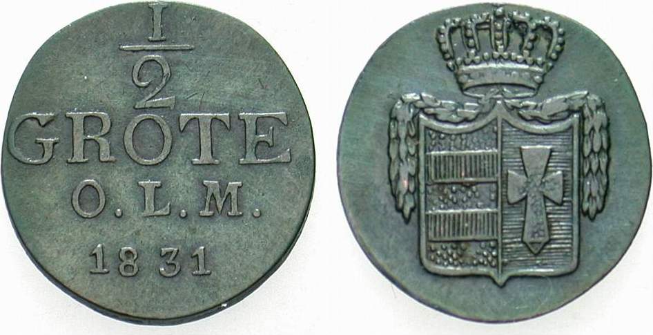 1/2 Grote 1831 Jaeger 28 c AKS 15 Sehr schön - vorzüglich