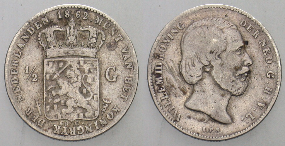 1/2 Gulden 1862 KM. 92 Sehr schön