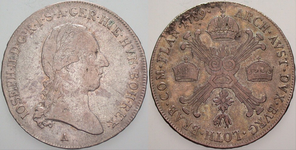 1/2 Kronentaler 1789 Herinek 195 Patina, gutes sehr schön