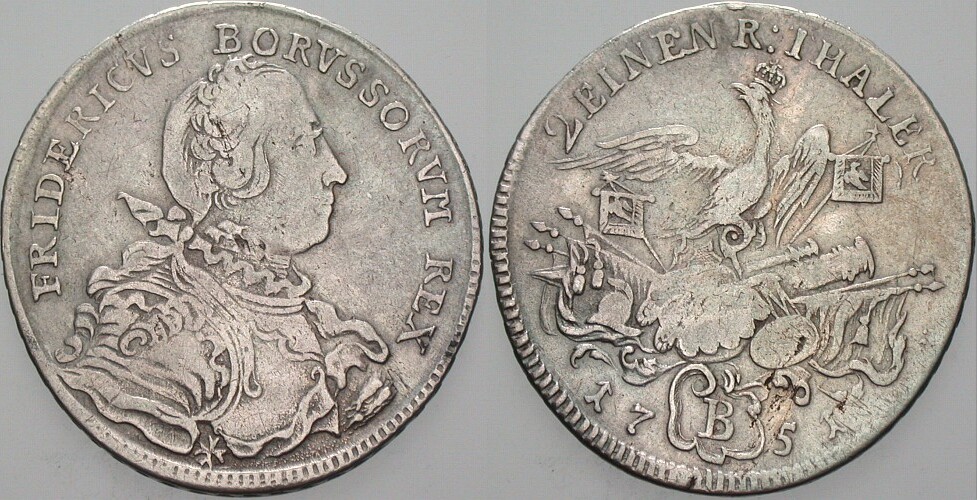 1/2 Taler 1751 Olding 30 Fast sehr schön