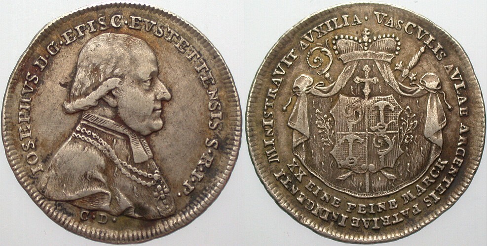 1/2 Taler 1796 Cahn 150 Patina, wz. Schrötlingsfehler, sehr schön