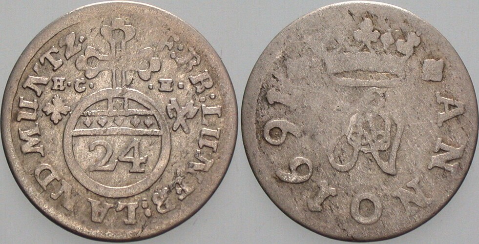 1/24 Taler 1691 Welter 2108 Schön - sehr schön