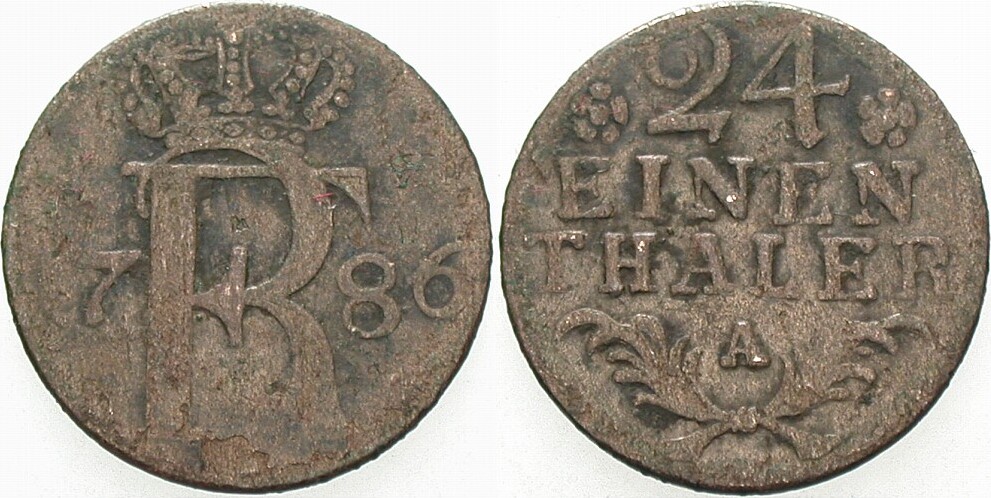 1/24 Taler 1786 Olding 140 v. Schrötter 714 Schön