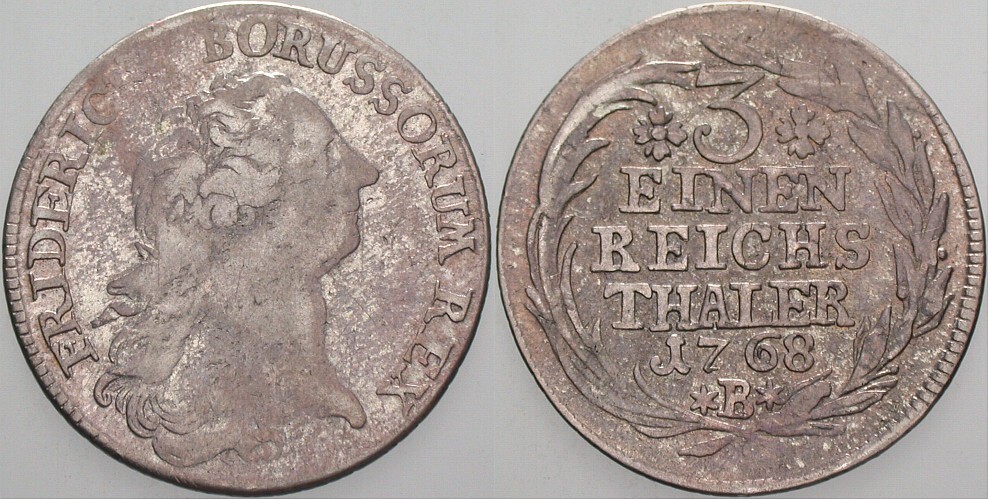 1/3 Taler 1768 Olding 88 Patina, fast sehr schön