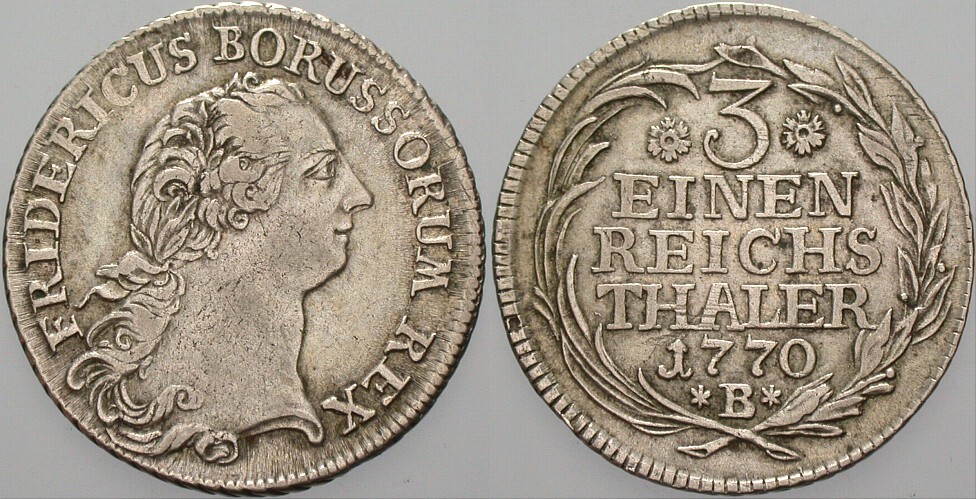 1/3 Taler 1770 Olding 88 v. Schrötter 546 Sehr schön +