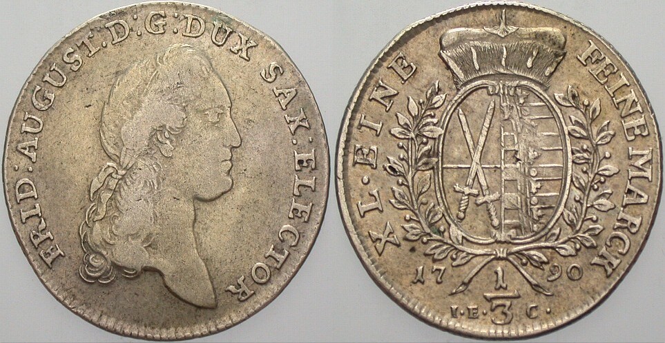 1/3 Taler 1790 IEC Buck 152 d. Patina, sehr schön/vorzüglich