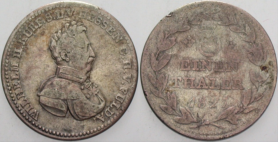 1/3 Taler 1827 Jaeger 18 AKS 21 Schön - sehr schön