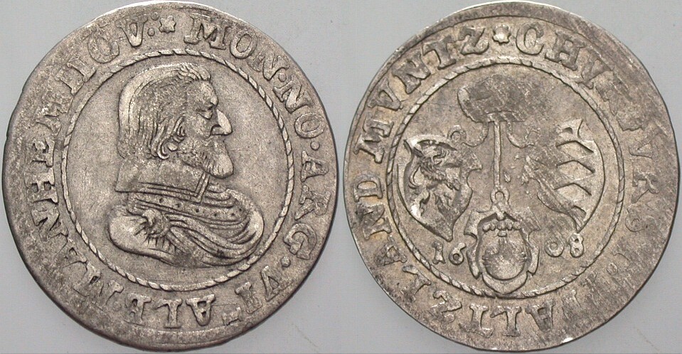 1/4 Gulden zu 6 Albus 1608 Slg. Noss 259 Sehr schön