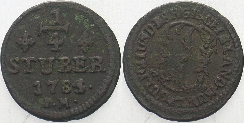 1/4 Stüber 1784 Noss 994 Fast sehr schön