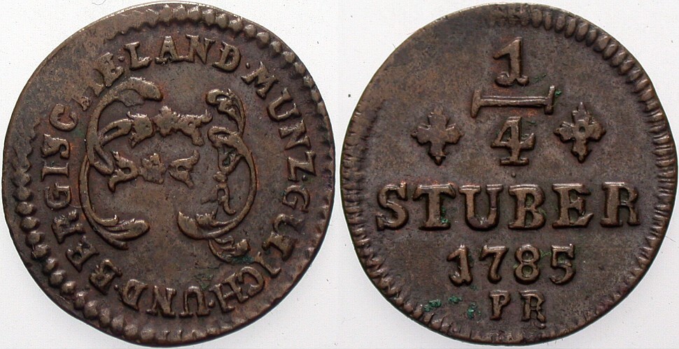 1/4 Stüber 1785 Noss 994 Sehr schön