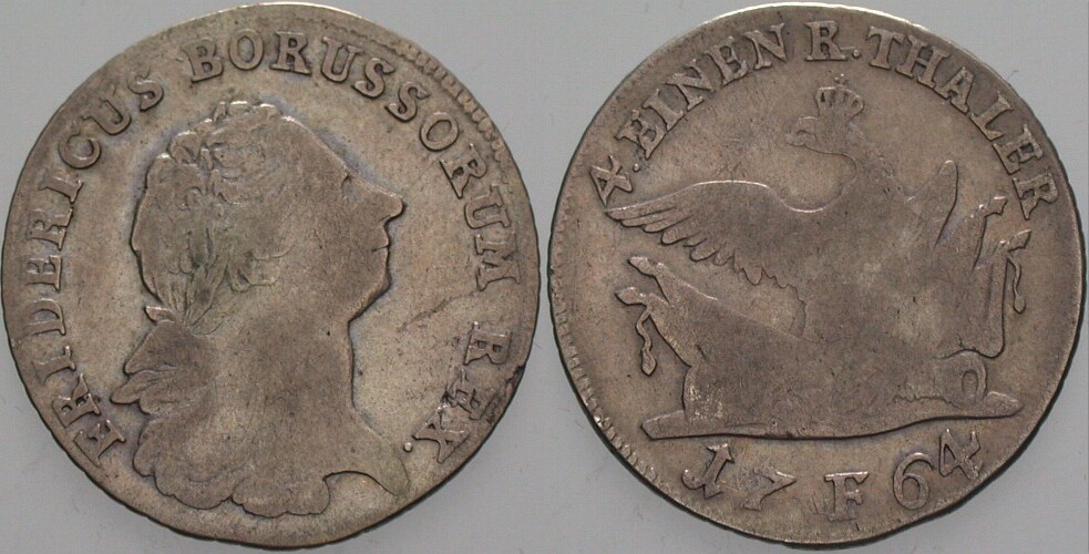 1/4 Taler 1764 Olding 127 var. Schön - sehr schön