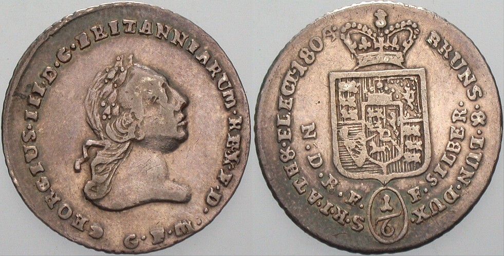 1/6 Taler 1804 (aus 3 geändert) Welter 2837 Patina, sehr schön