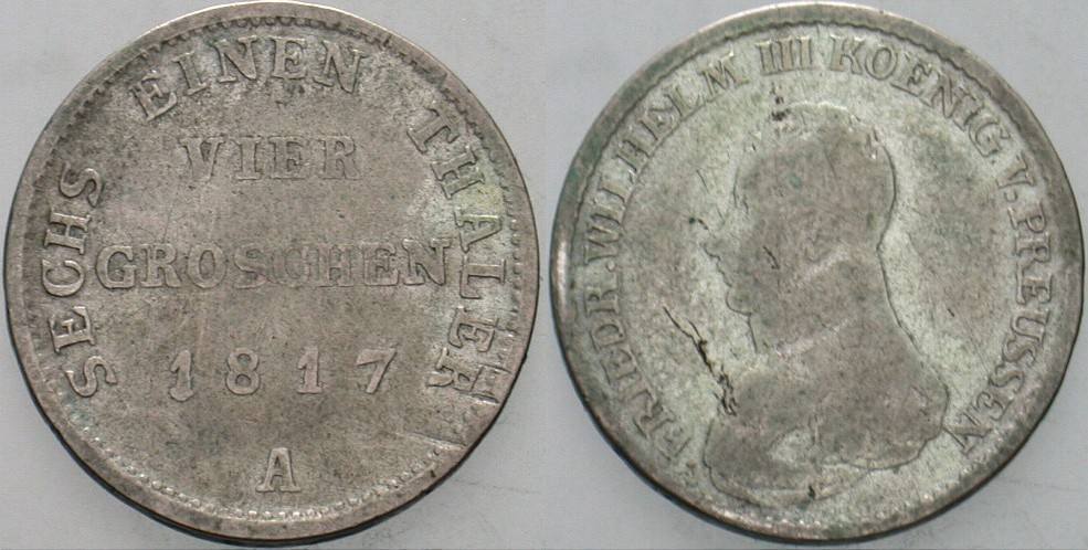 1/6 Taler 1817 Jaeger 36 AKS 25 Schön