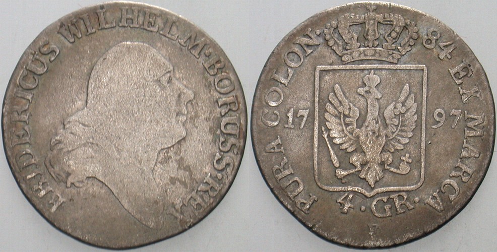 1/6 Taler (4 Groschen) 1797 Jaeger 21 Olding 12 Schön