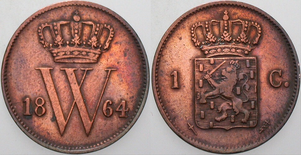 1 Cent 1864 KM. 100 Sehr schön