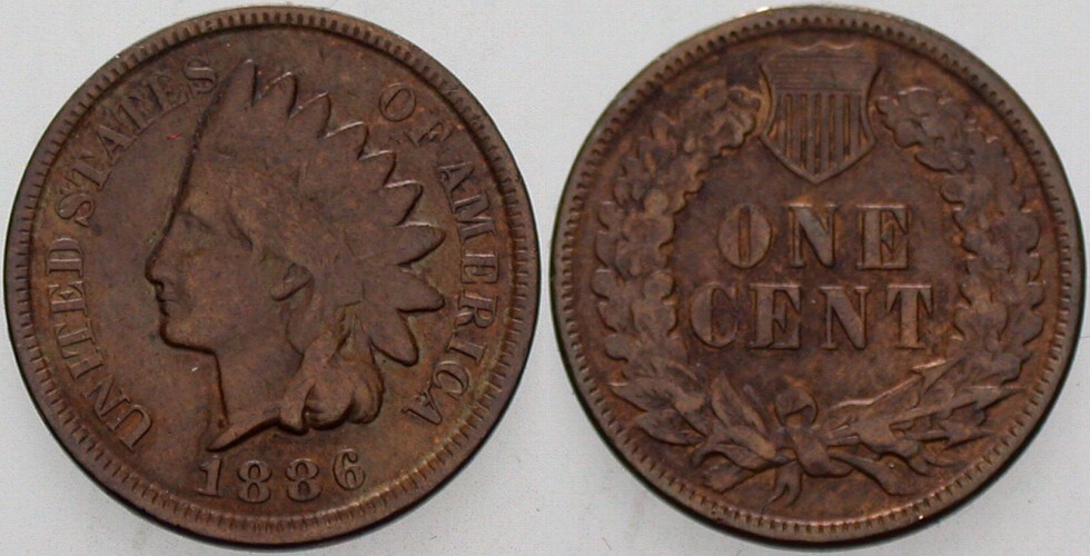 1 Cent 1886 KM 90 Sehr schön