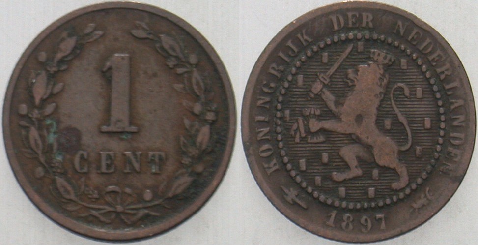 1 Cent 1897 KM 107.2 Fast sehr schön