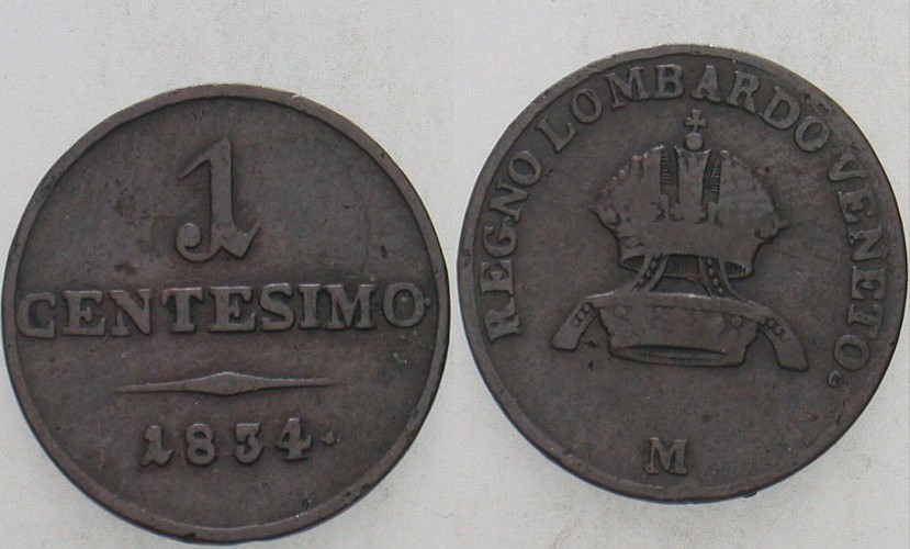 1 Centesimo 1834 Schön +