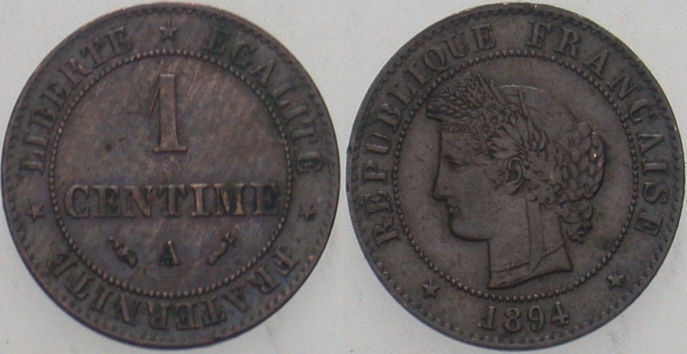1 Centimes 1894 Gadoury 88 Sehr schön