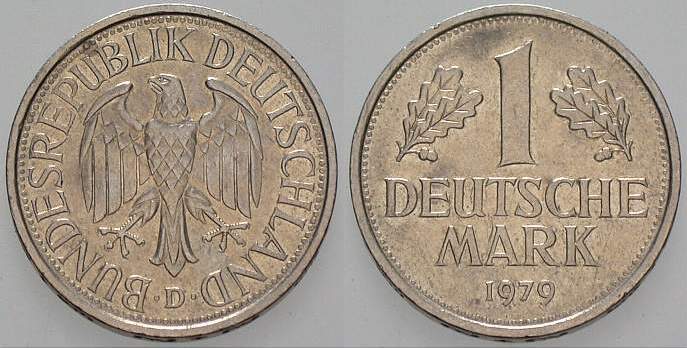 1 Deutsche Mark 1979 J. 385 sehr schön