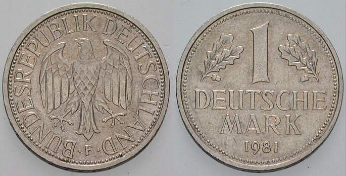 1 Deutsche Mark 1981 J. 385 sehr schön