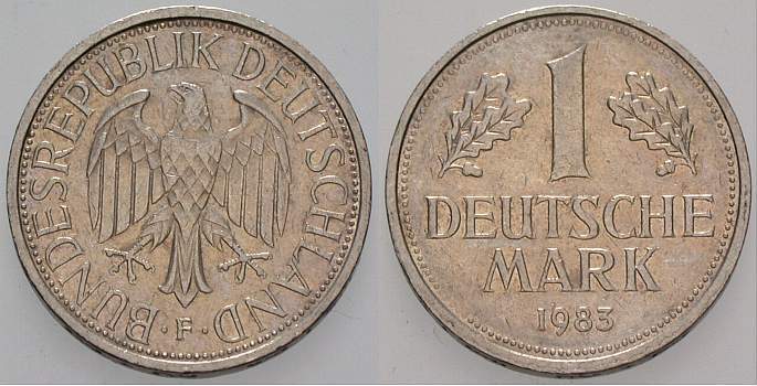 1 Deutsche Mark 1983 J. 385 sehr schön