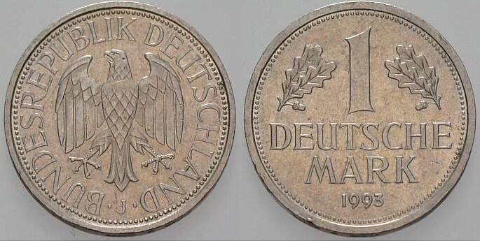 1 Deutsche Mark 1993 J. 385 sehr schön