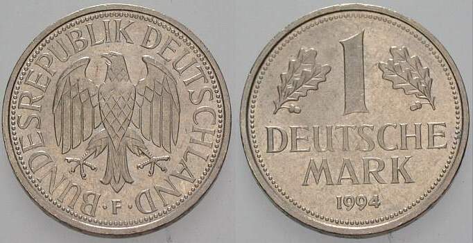 1 Deutsche Mark 1994 J. 385 sehr schön