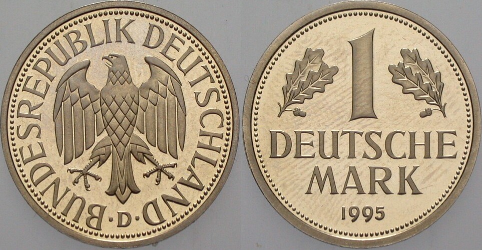 1 Deutsche Mark 1995 J. 385 Sehr schön