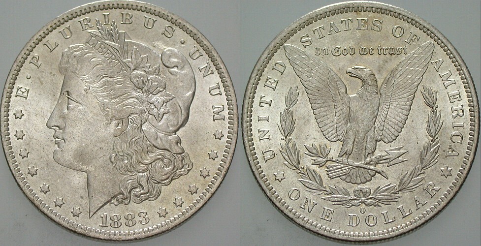 1 Dollar 1883 KM 110 Leichte Patina, Vorzüglich - Stempelglanz