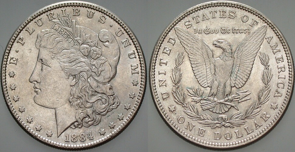 1 Dollar 1884 KM 110 Vorzüglich +