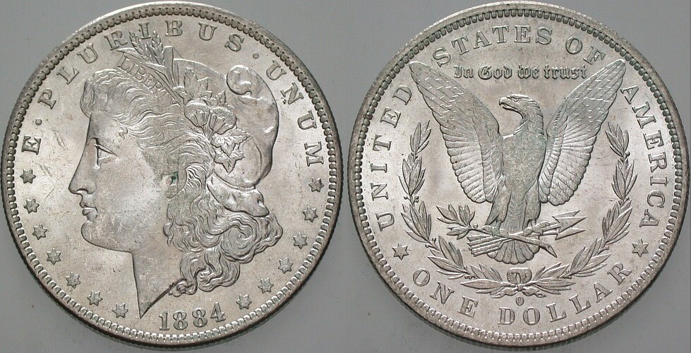 1 Dollar 1884 KM 110 Vorzüglich - Stempelglanz