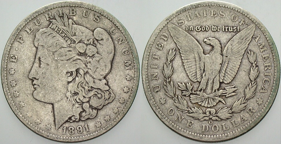 1 Dollar 1891 KM 110 Schön - sehr schön
