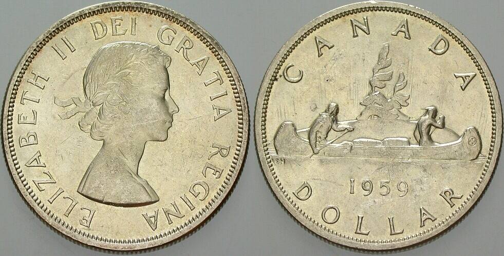 1 Dollar 1959 K.M. 54 Vorzüglich