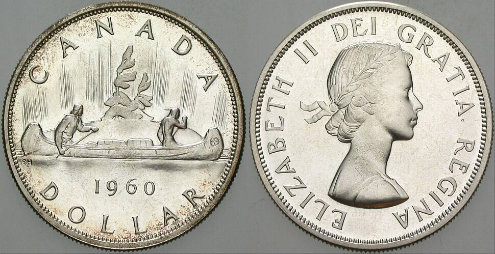 1 Dollar 1960 K.M. 54 Fast Stempelglanz