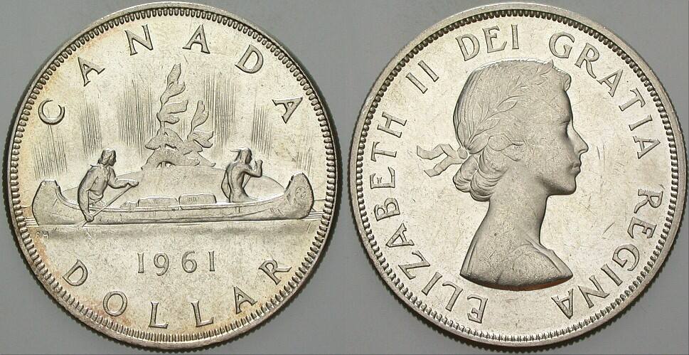 1 Dollar 1961 K.M. 54 Vorzüglich