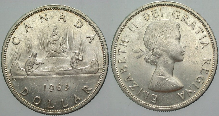 1 Dollar 1963 K.M. 54 Vorzüglich - Stempelglanz