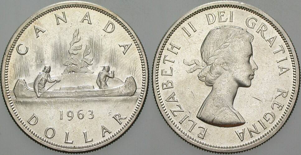 1 Dollar 1963 K.M. 54 Vorzüglich