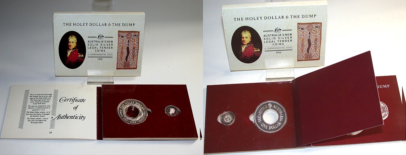 1 Dollar + 25 Cent 1988 Patina, Stempelglanz im Blister