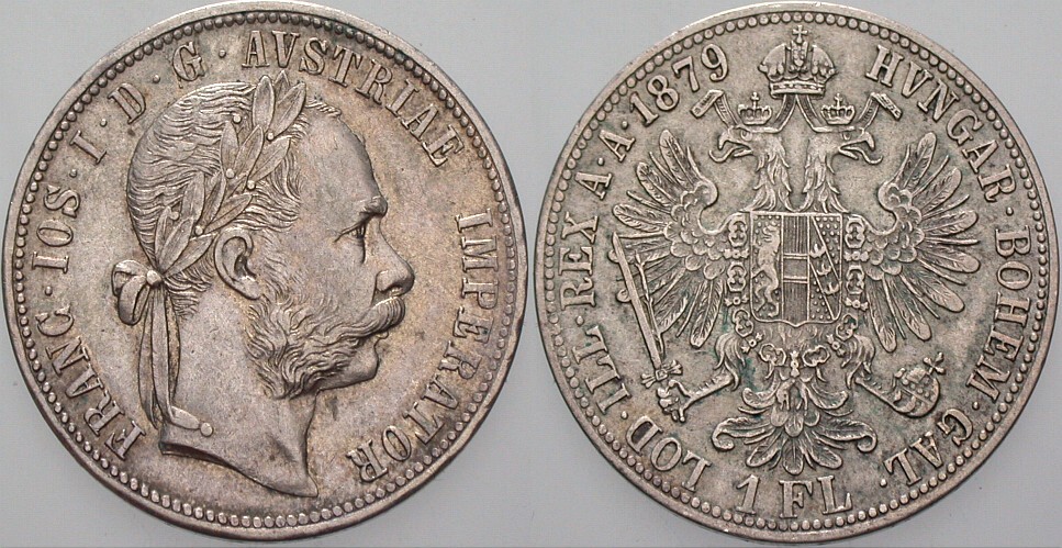 1 Florin 1879 K.M. 2222 Sehr schön