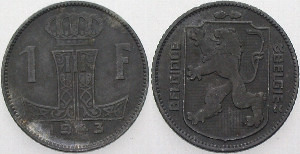1 Franc 1943 KM 127 Schön - sehr schön