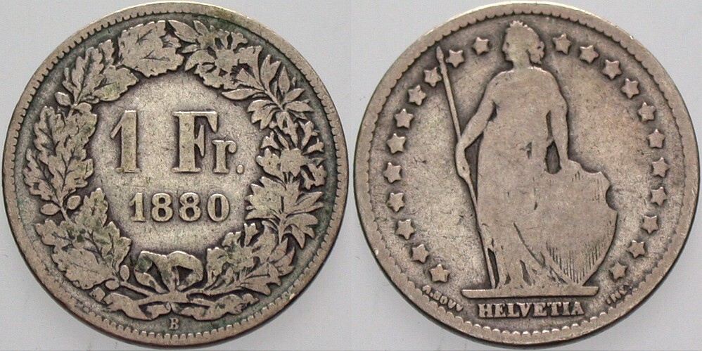 1 Franken 1880 Divo/Tobler 307 Schön